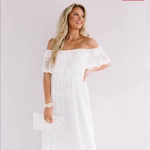 White off the shoulder maxi dress - worn once